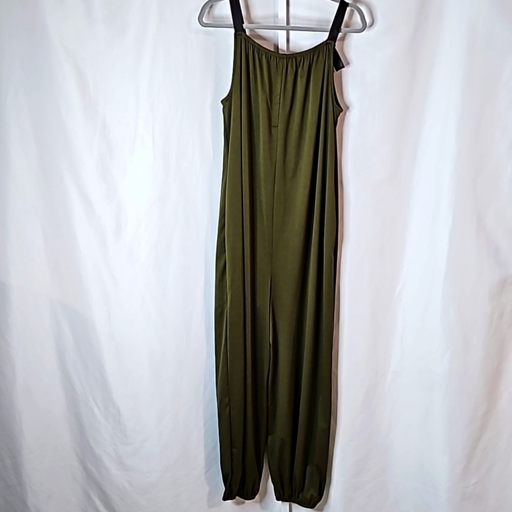 Source Unknown Olive Green Tie-Strap Jumpsuit wit… - image 6